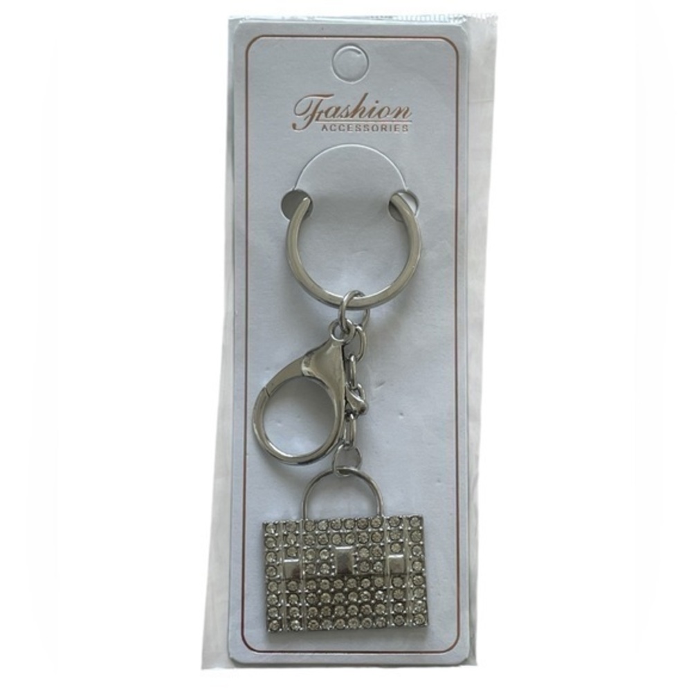 Cute Rhinestone Purse Key Ring Or Bag Charm